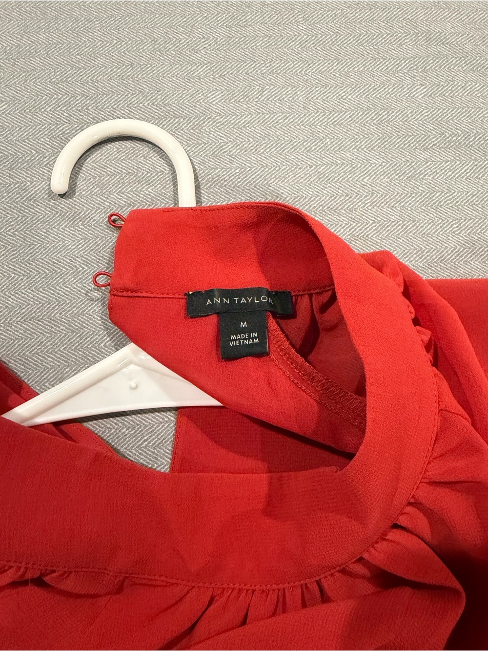 Women's Red Ruffle Cold-Shoulder Blouse - Picture 3 of 3